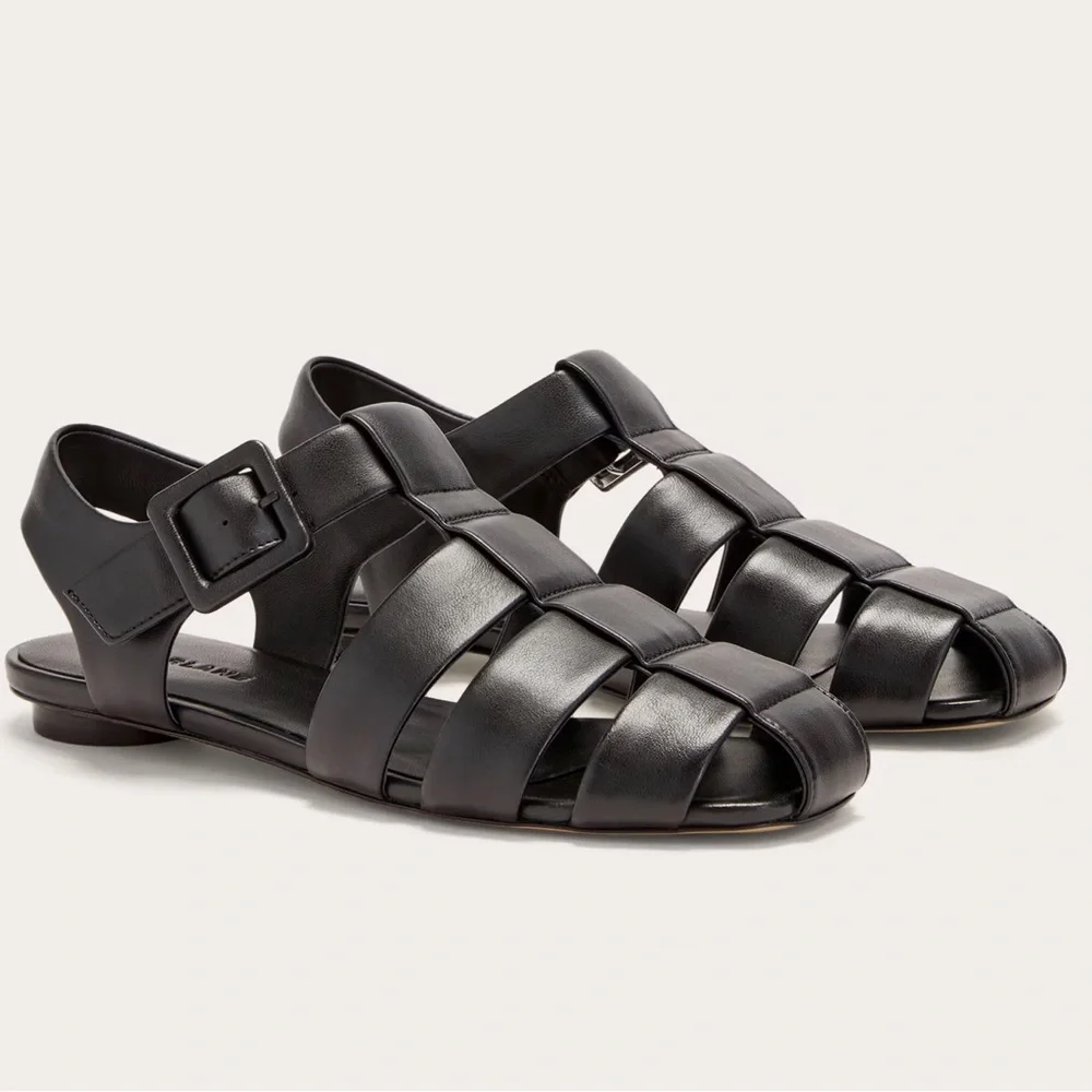 Everlane The Day Fisherman Sandal Black Leather Size 11 New Without Box